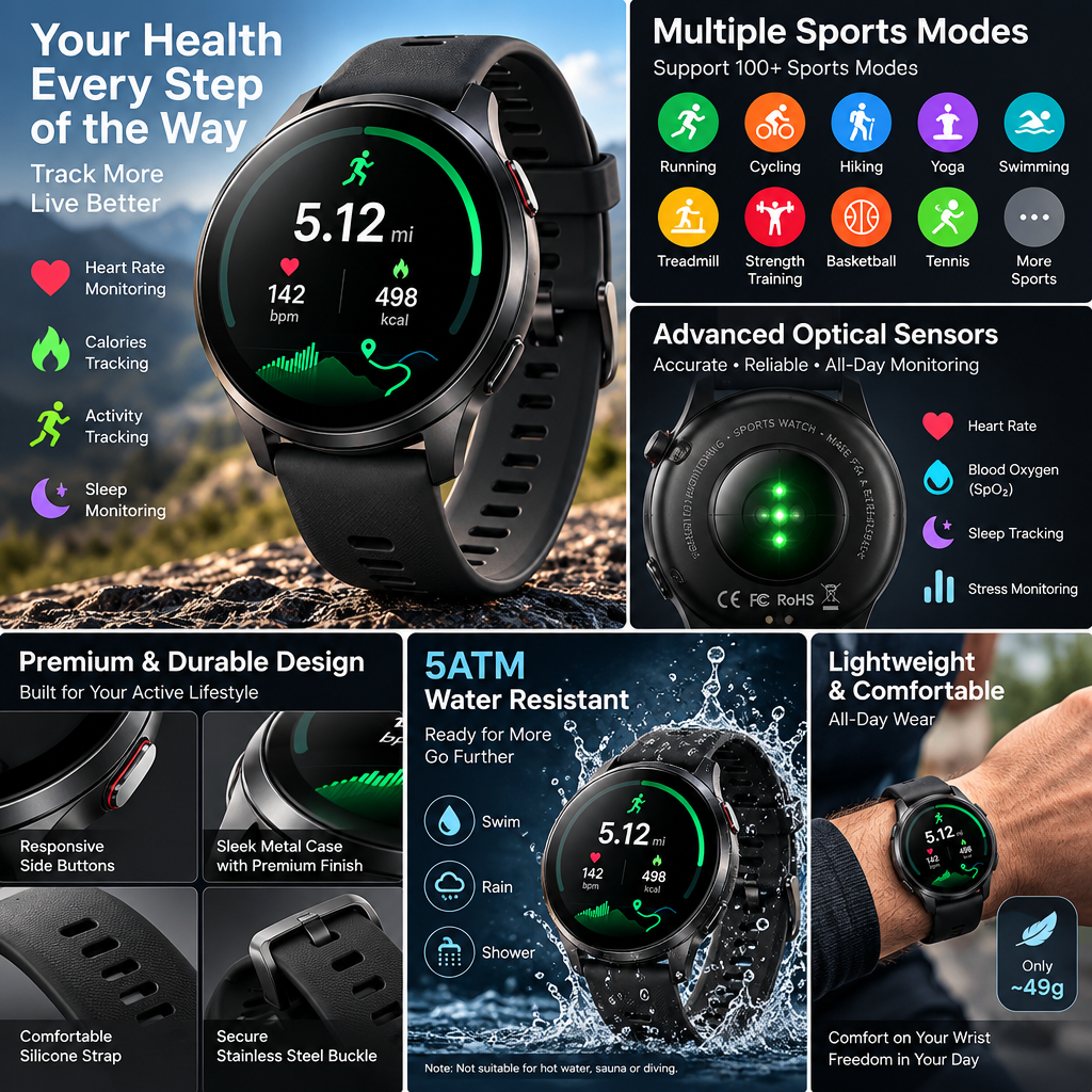 orvenmere™ Summit Pro Fitness Smartwatch
