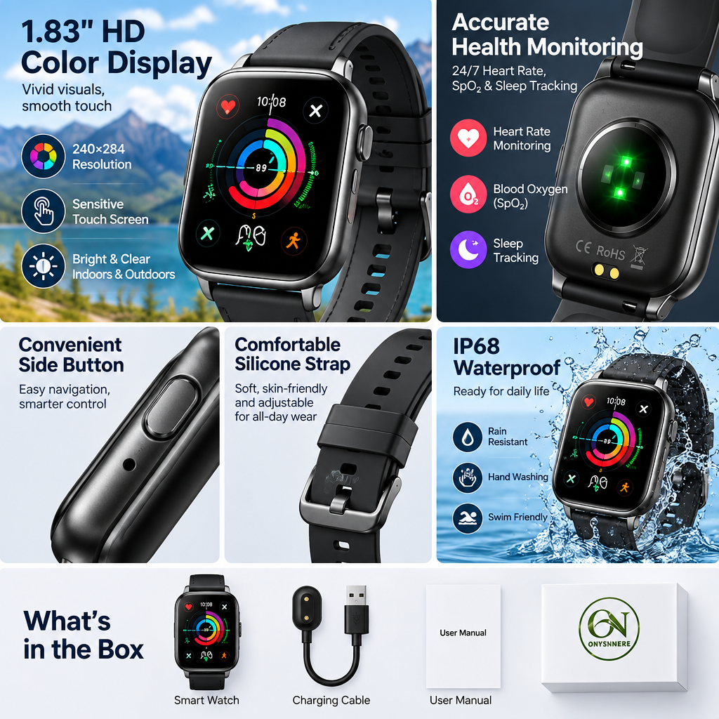 orvenmere™ Pulse Square Sport Smartwatch