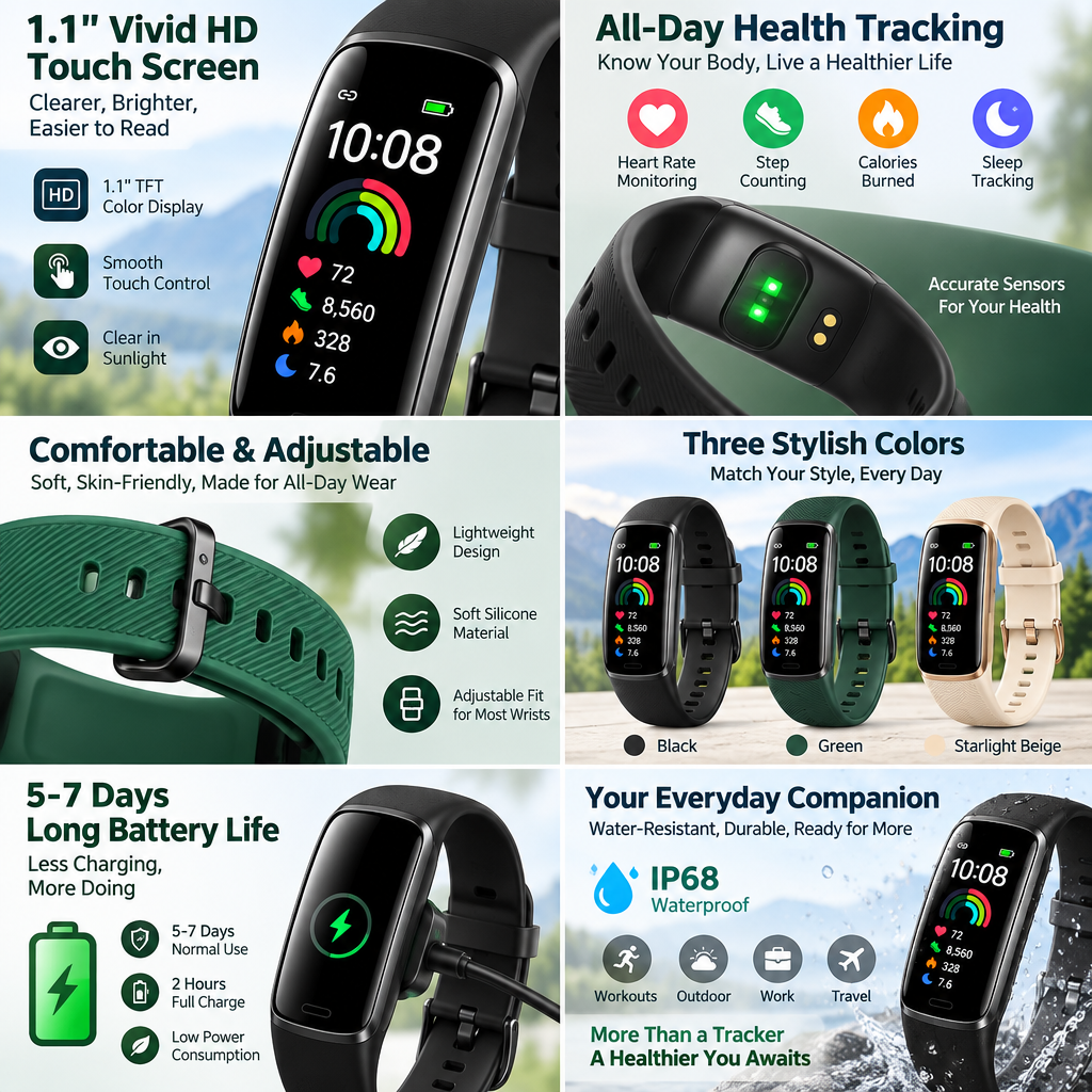orvenmere™ FlexTrack Everyday Fitness Band