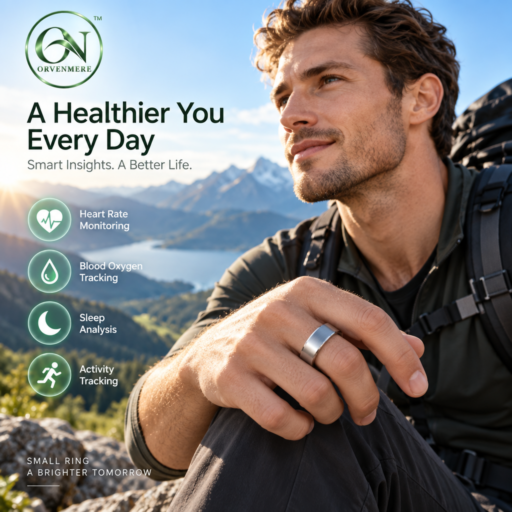 orvenmere™ Halo Silver Smart Health Ring
