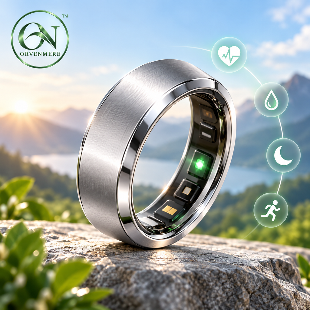 orvenmere™ Halo Silver Smart Health Ring