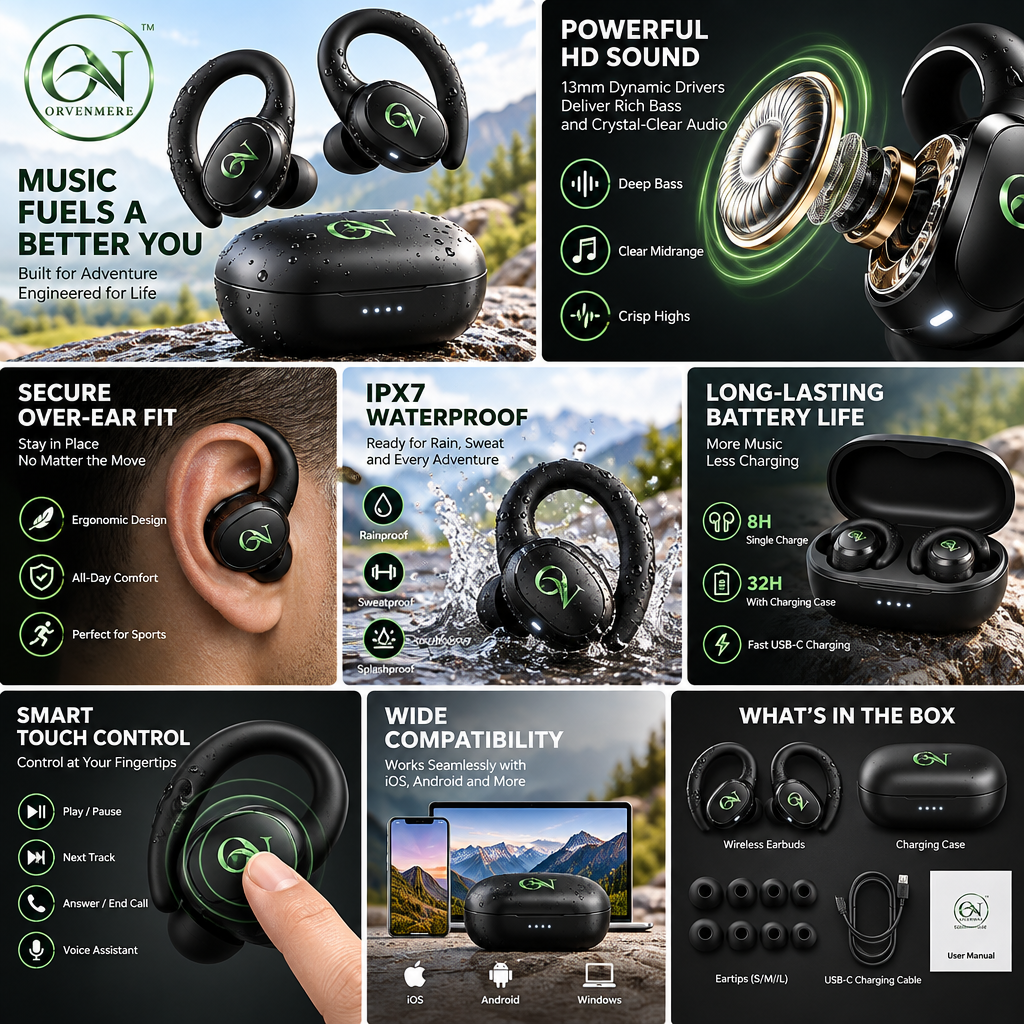 orvenmere™ HydroFit Outdoor Sport Earbuds