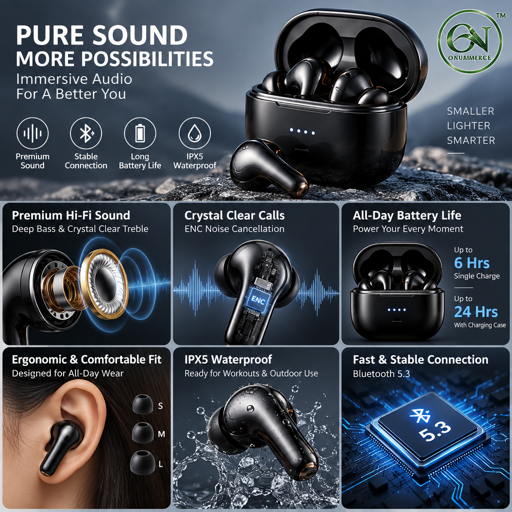 orvenmere™ PulsePods True Wireless Sport Earbuds