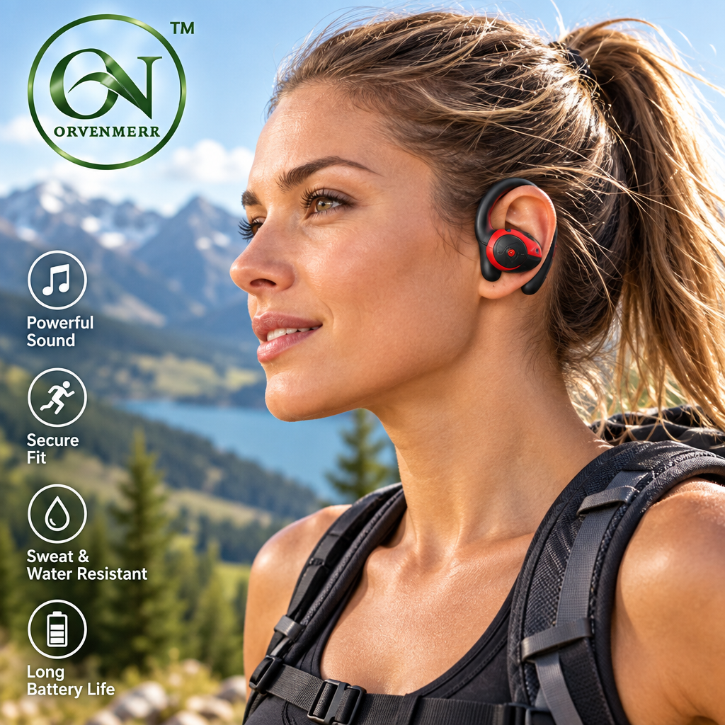 orvenmere™ SprintLoop Red Sport Earbuds